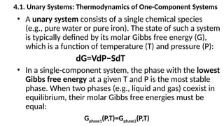 Thermodynamics and Phase Equilibria in Single Component Systems for ...