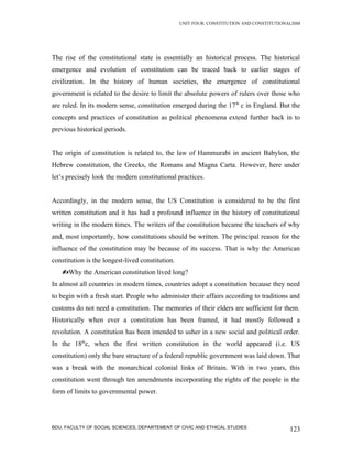 Comprehensive Overview of Constitution and Constitutionalism Principles ...