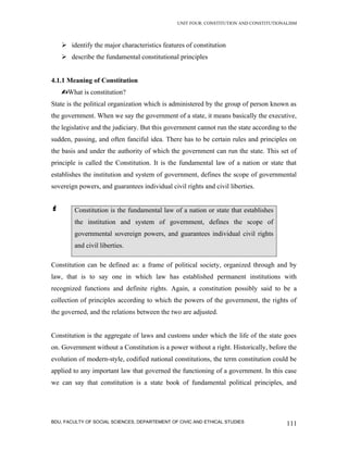 Comprehensive Overview of Constitution and Constitutionalism Principles ...