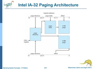 8.67 Silberschatz, Galvin and Gagne ©2013
Operating System Concepts – 9th
Edition
Intel IA-32 Paging Architecture
 