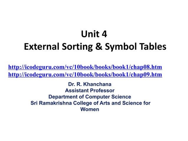 Unit 4 external sorting | PPT