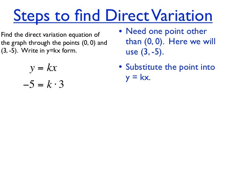 unit 4 hw 7 direct variation linear equation give 2 points direct variation form