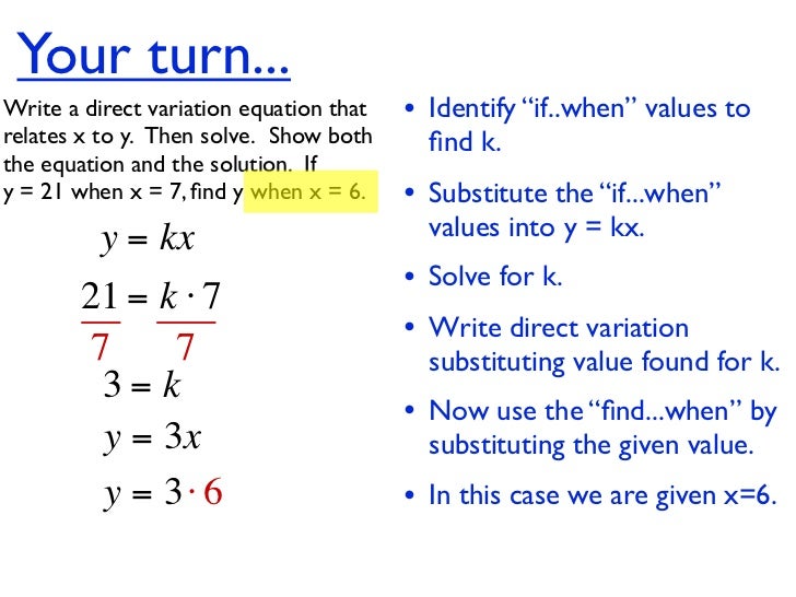 Unit 4 hw 7 - direct variation & linear equation give 2 points