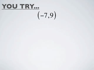YOU TRY...
         ( −7, 9 )
 