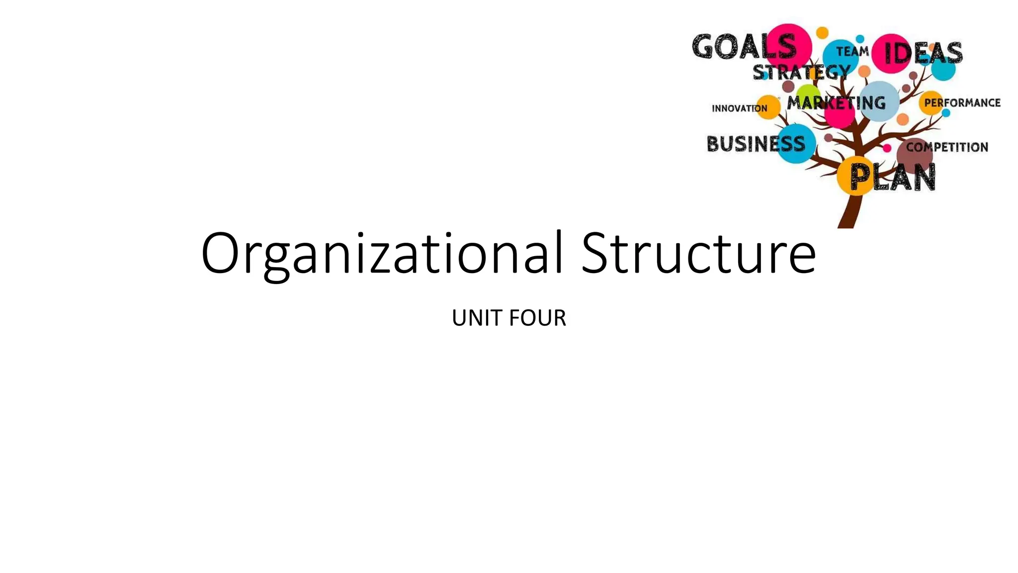 Organizational Structure
UNIT FOUR
 