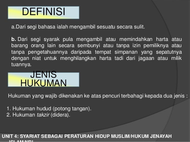 Unit 4 Jenayah Islam Hudud 1