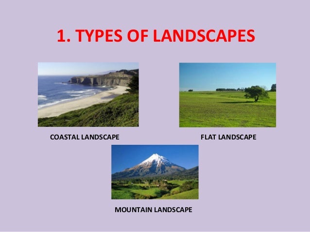 Unit 4 - Landscapes TYPES OF LANDSCAPES; 2. 1. - Unit 4 - Landscapes