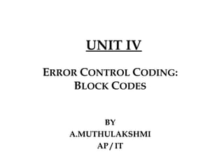 Unit 4-lap.ppt Error control coding and techniques | PPT