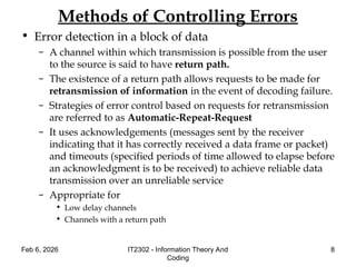 Unit 4-lap.ppt Error control coding and techniques | PPT