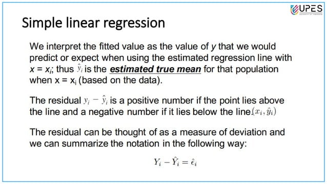 Unit4- Lecture1.pptx simple linear regression | PPTX