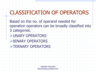 c++ programming Unit 4 operators | PPTX