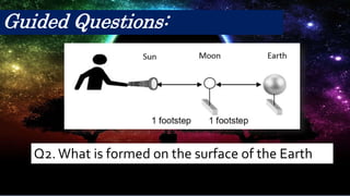 Q2.What is formed on the surface of the Earth
Guided Questions:
 
