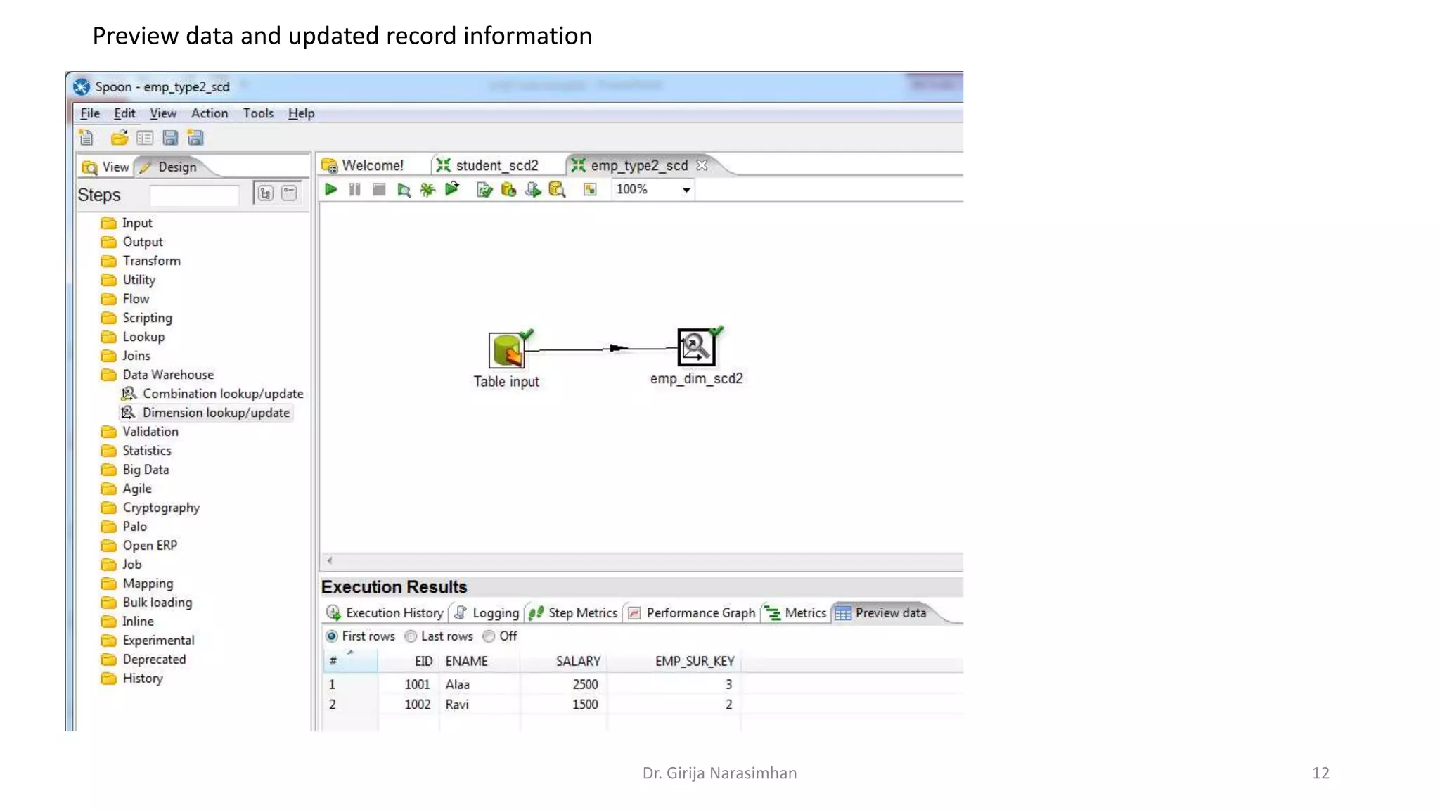 Preview data and updated record information Dr. Girija Narasimhan 12 