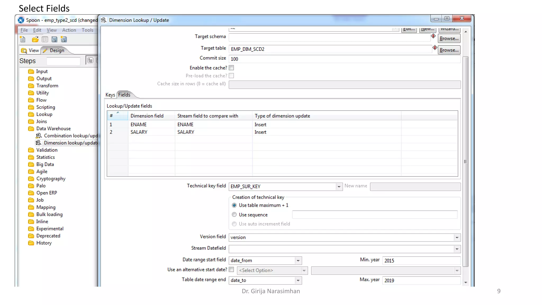 Select Fields Dr. Girija Narasimhan 9 