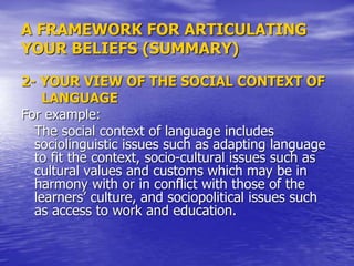 Your beliefs about Language,Learning & Teaching.ppt