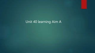 3D Modelling unit 40 learning Aim A for btec media | PPTX