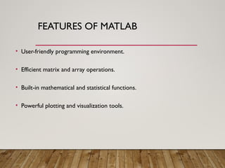 Comprehensive Introduction to MATLAB: Environment, Matrices, Functions ...