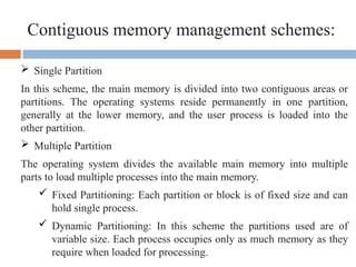 memory management inoperating systems for computer engineering | PPTX
