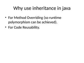 malicious inheritance: obfuscating code in java build... Inheritance in Java . | PPTX