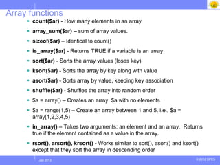 PHP Unit 4 arrays | PDF