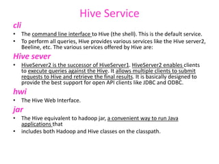 Hive Web Line Interface BDA R20 21NM - Summary Big Data Analytics | PPTX