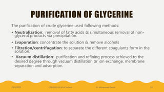Production of Glycerin (Unit 4 b) | PPTX