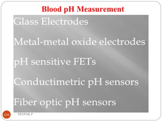 Blood pH Measurement
104 DEEPAK.P
 