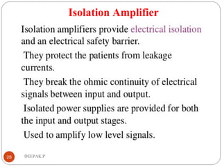 Isolation Amplifier
28 DEEPAK.P
 