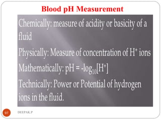 Blood pH Measurement
97 DEEPAK.P
 
