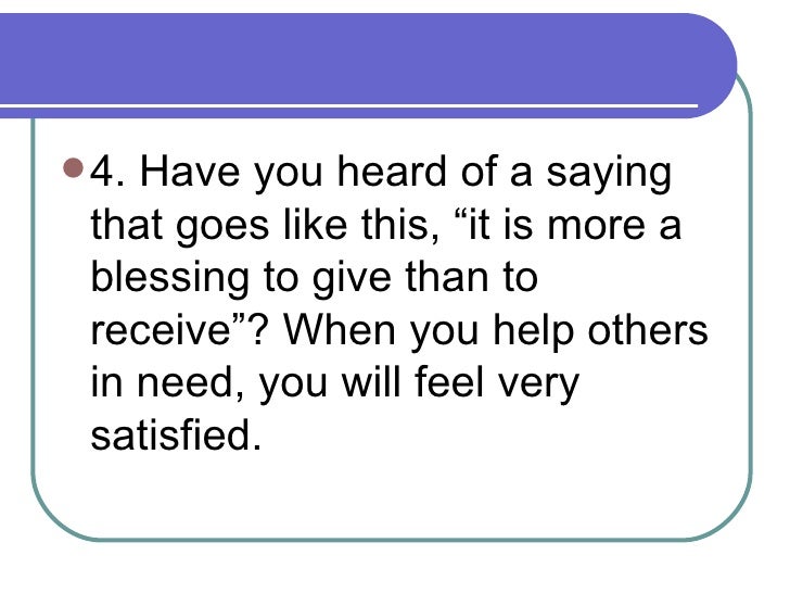 Unit 4 – caring and sharing