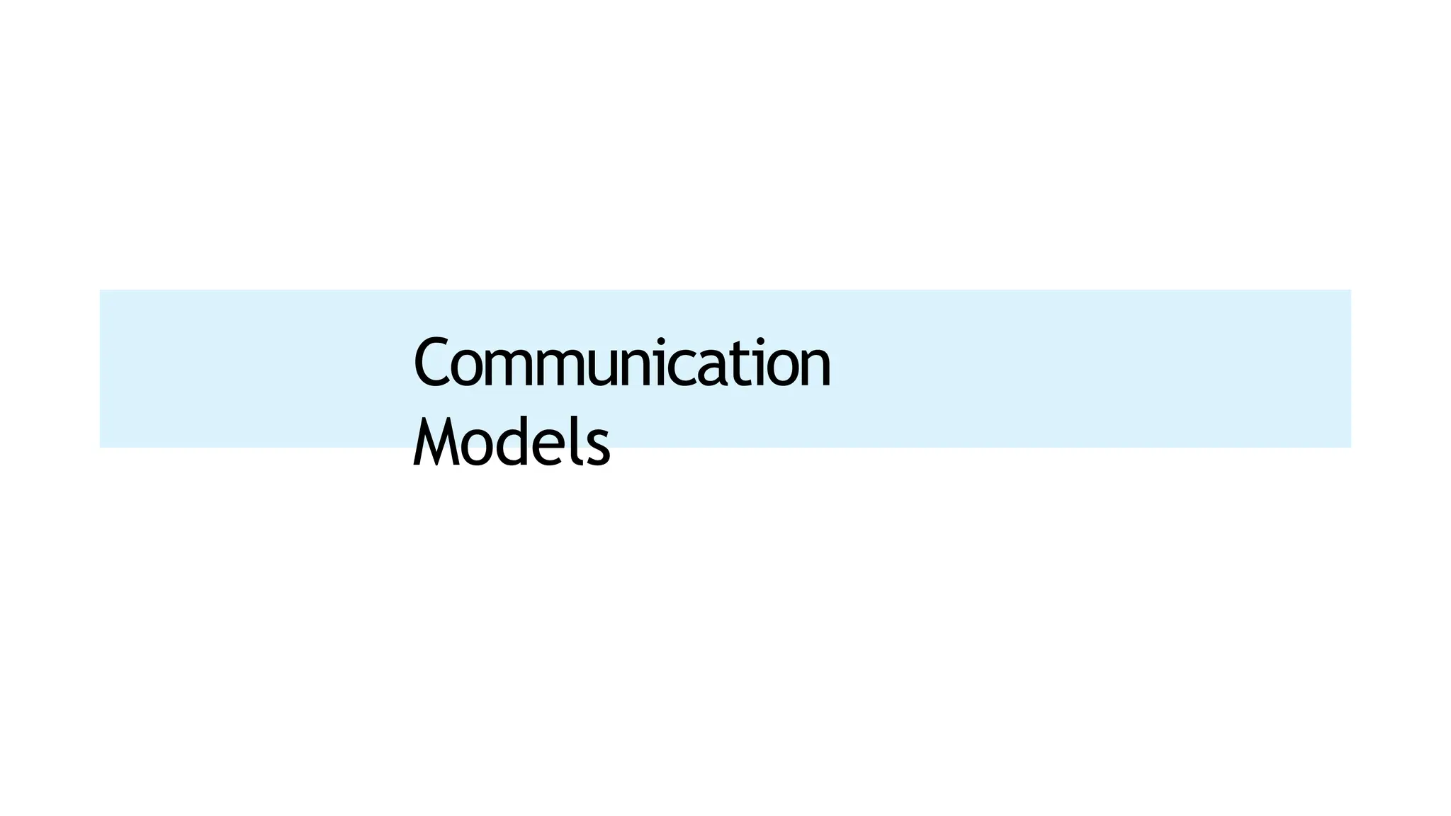 Communication
Models
 
