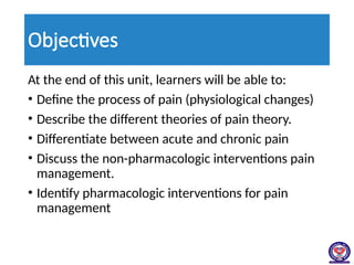 Unit 4; Concept of Pain (Different Therapies), Educational Platform.pptx
