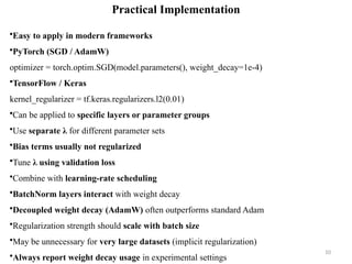 Comprehensive Guide to Regularization Techniques in Deep Learning | PPTX