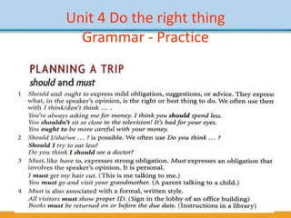New Headway Intermediate - Unit 4 do the right thing | PPTX