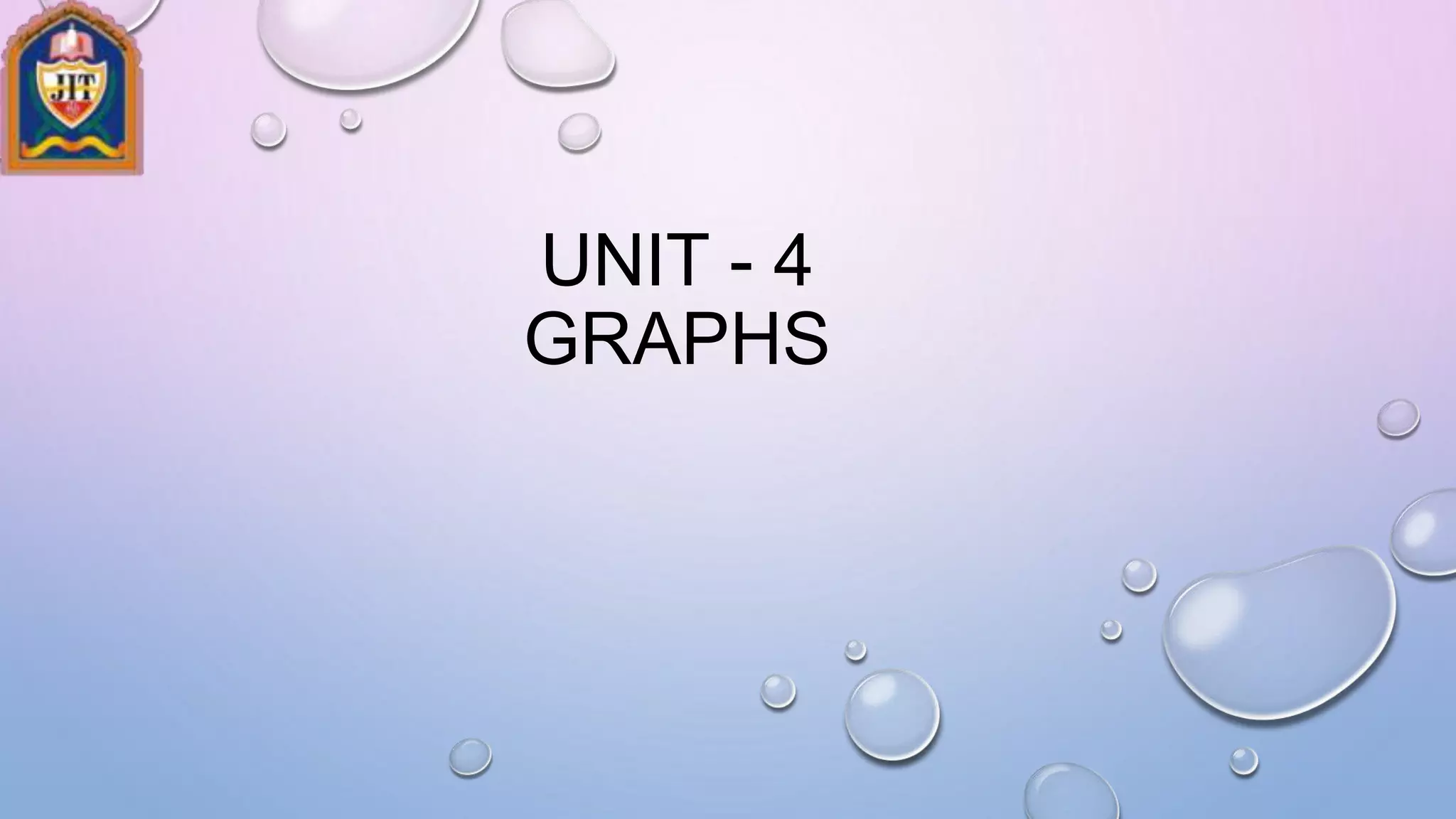 UNIT - 4
GRAPHS
 