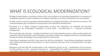 ECOLOGICAL MODERNIZATION NOTES OF SOCIOLOGY | PPTX