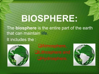 Diosphere Unit 4 ecosystems biomes and biospheres | PPTX