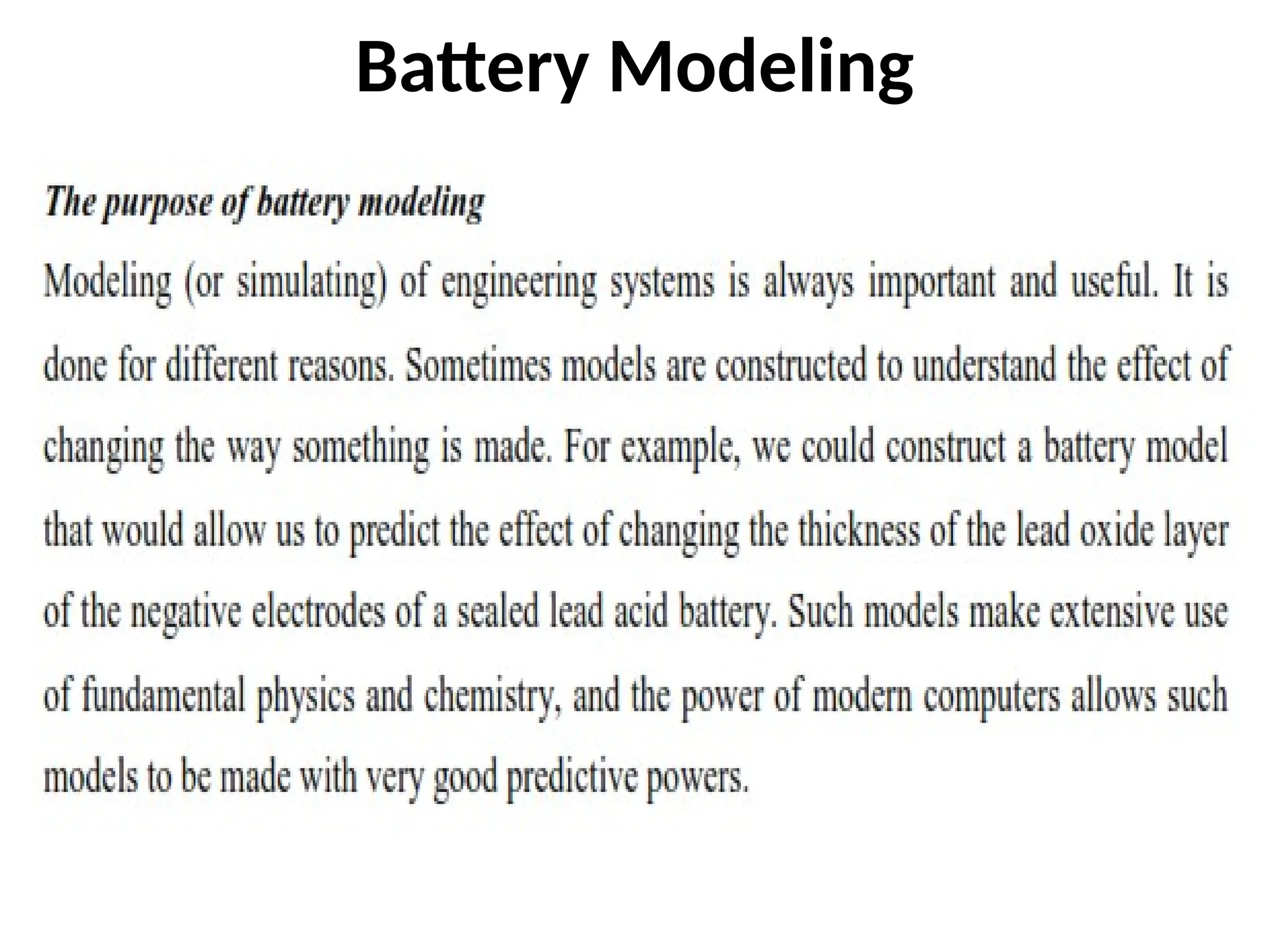 Battery Modeling
 