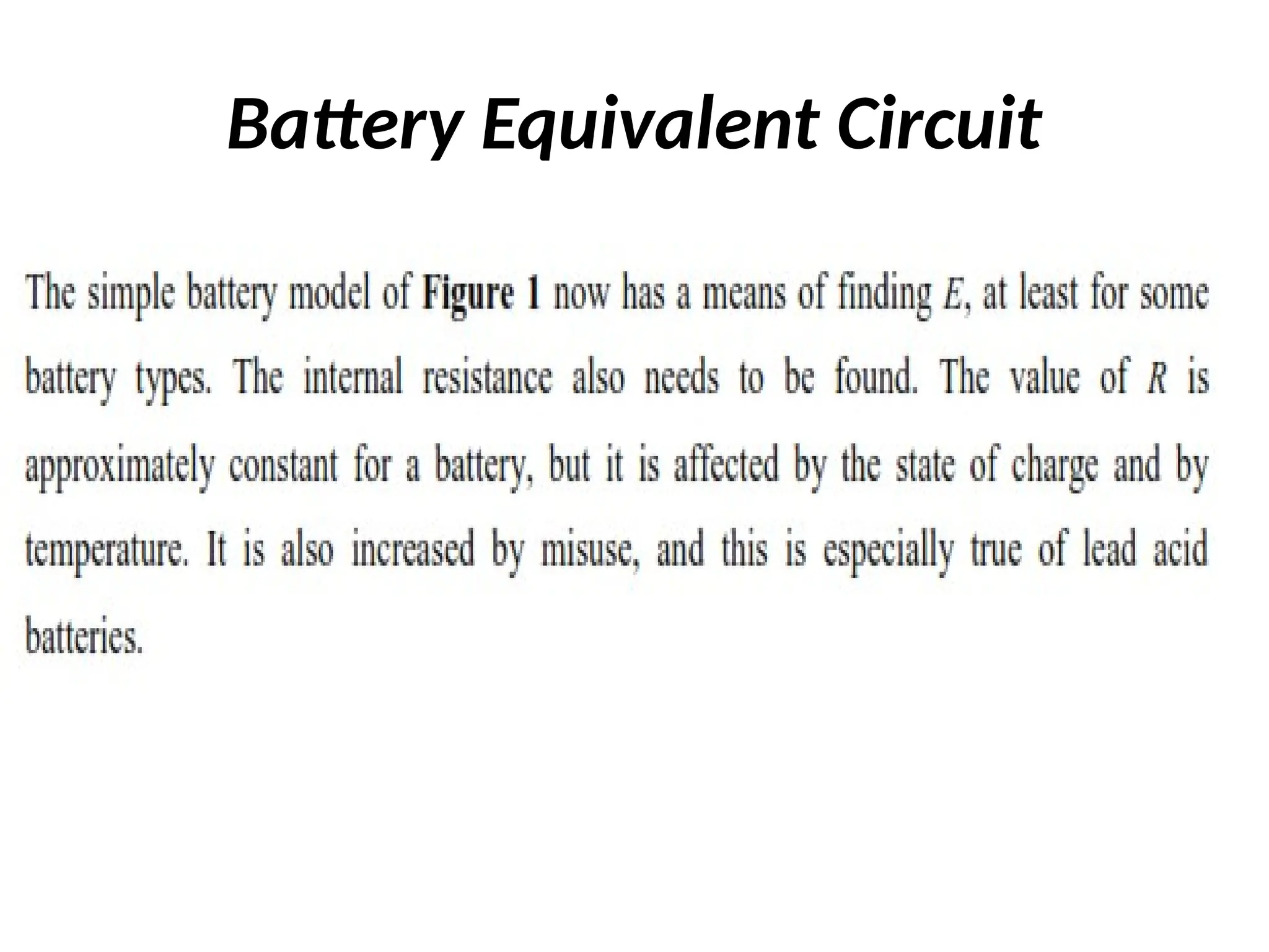 Battery Equivalent Circuit
 