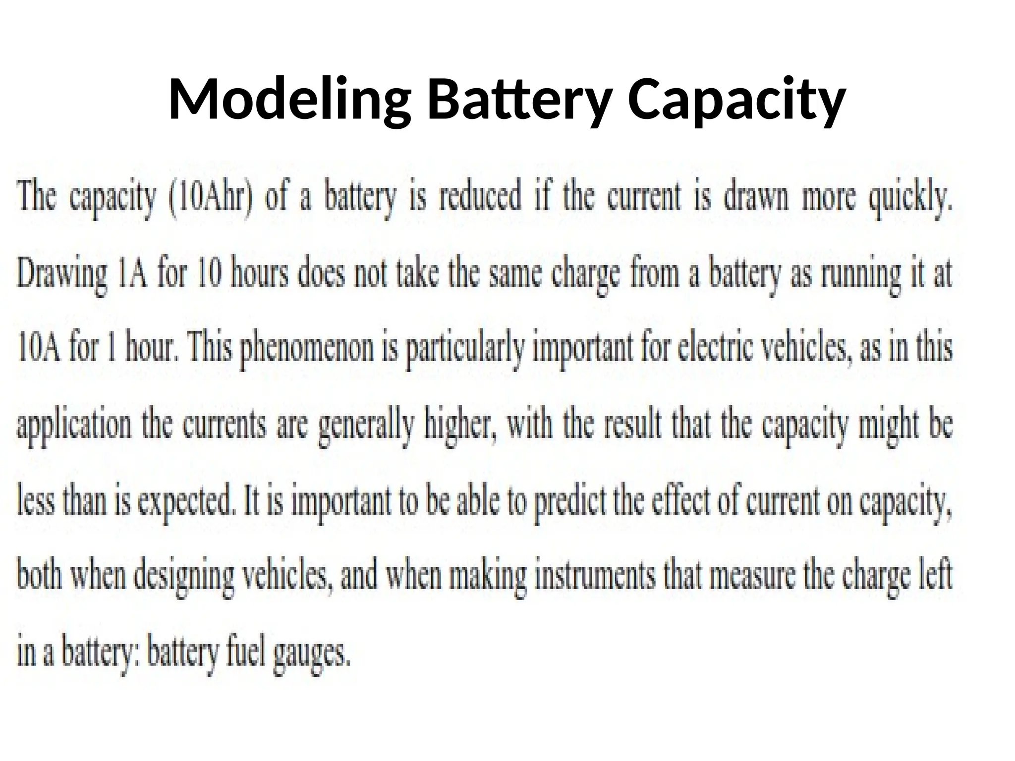 Modeling Battery Capacity
 