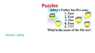 Puzzles
Answer- Johny
 