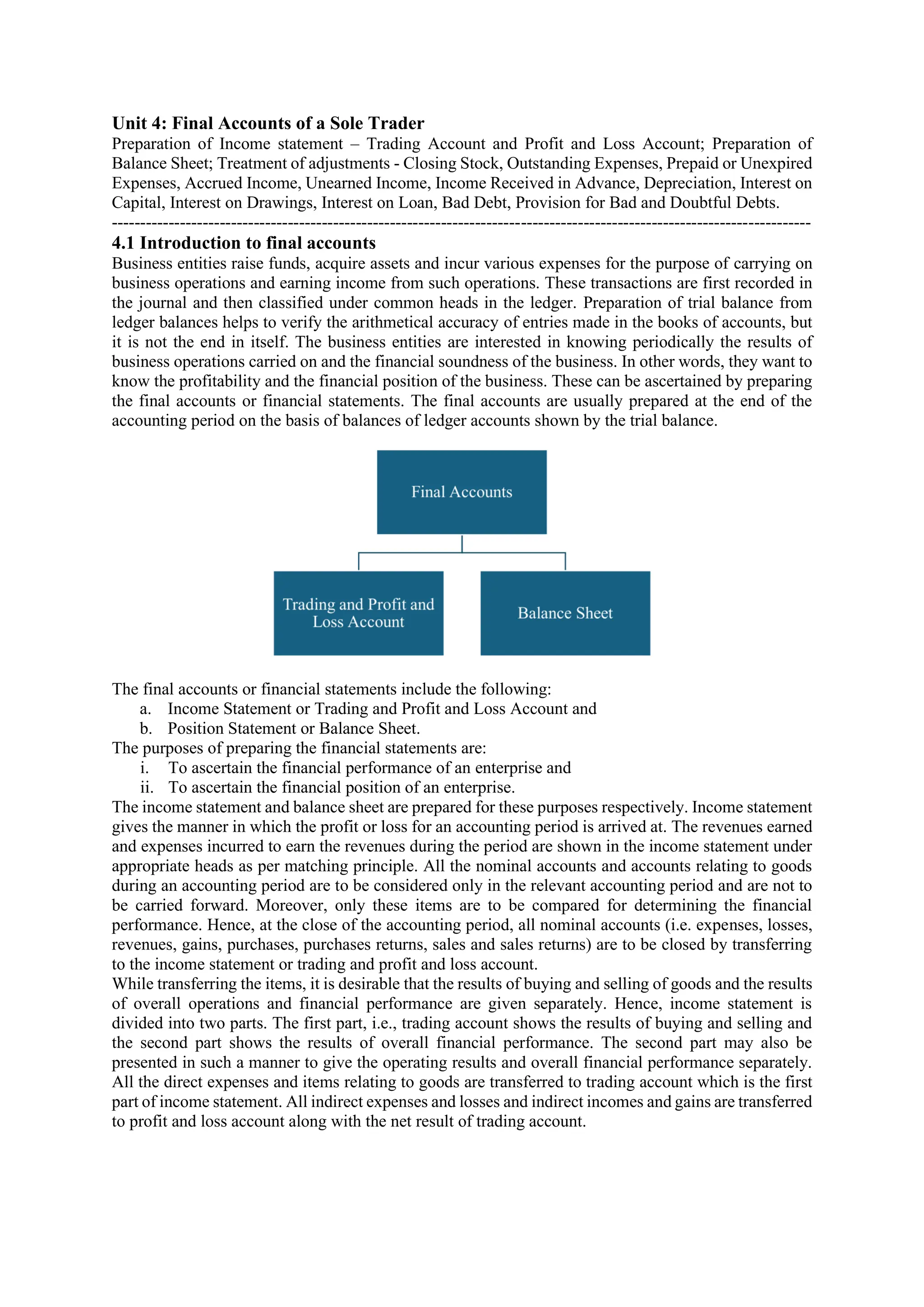 Unit 4 Final account of sole proprietor pdf