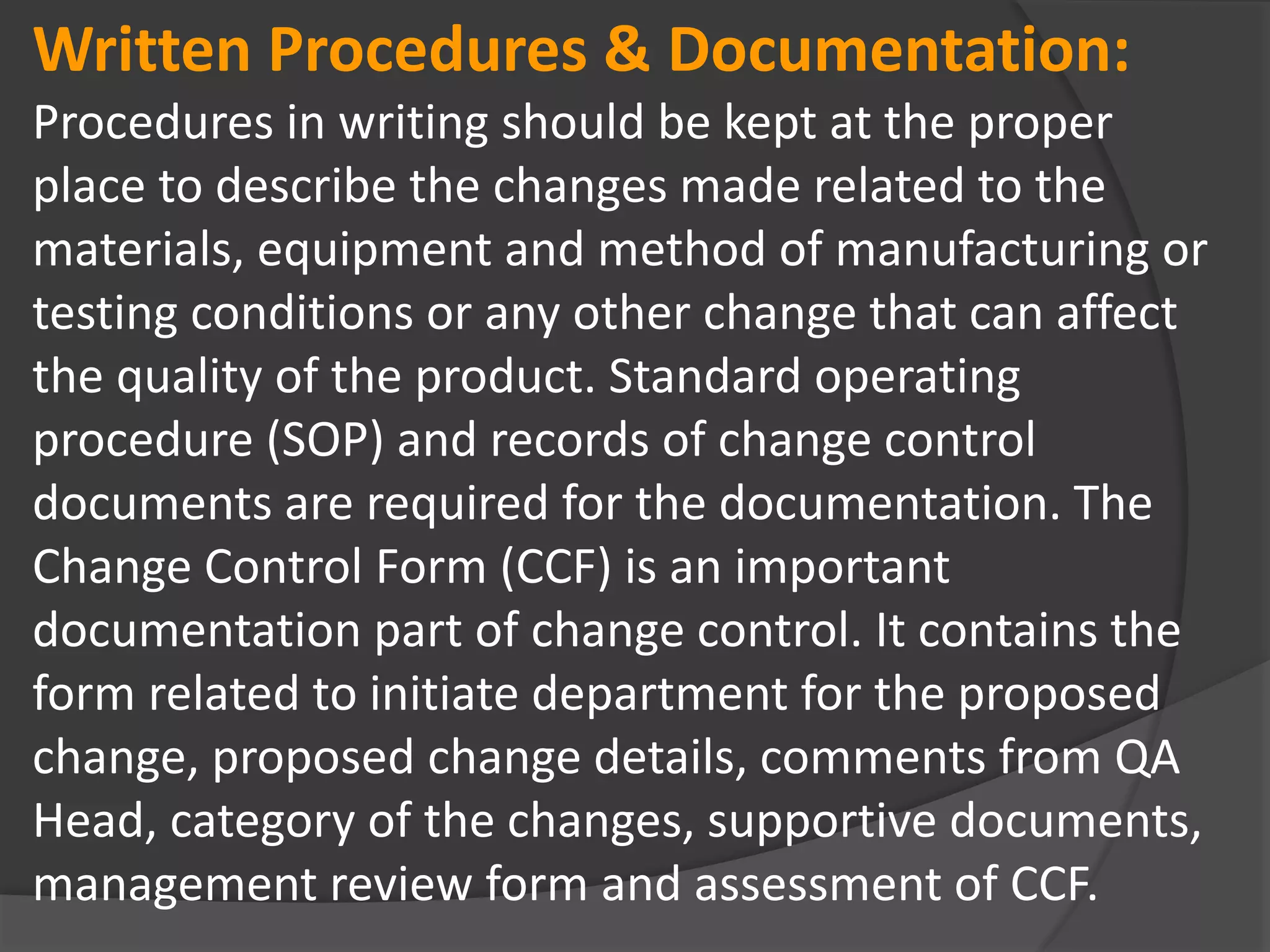 Quality management systems