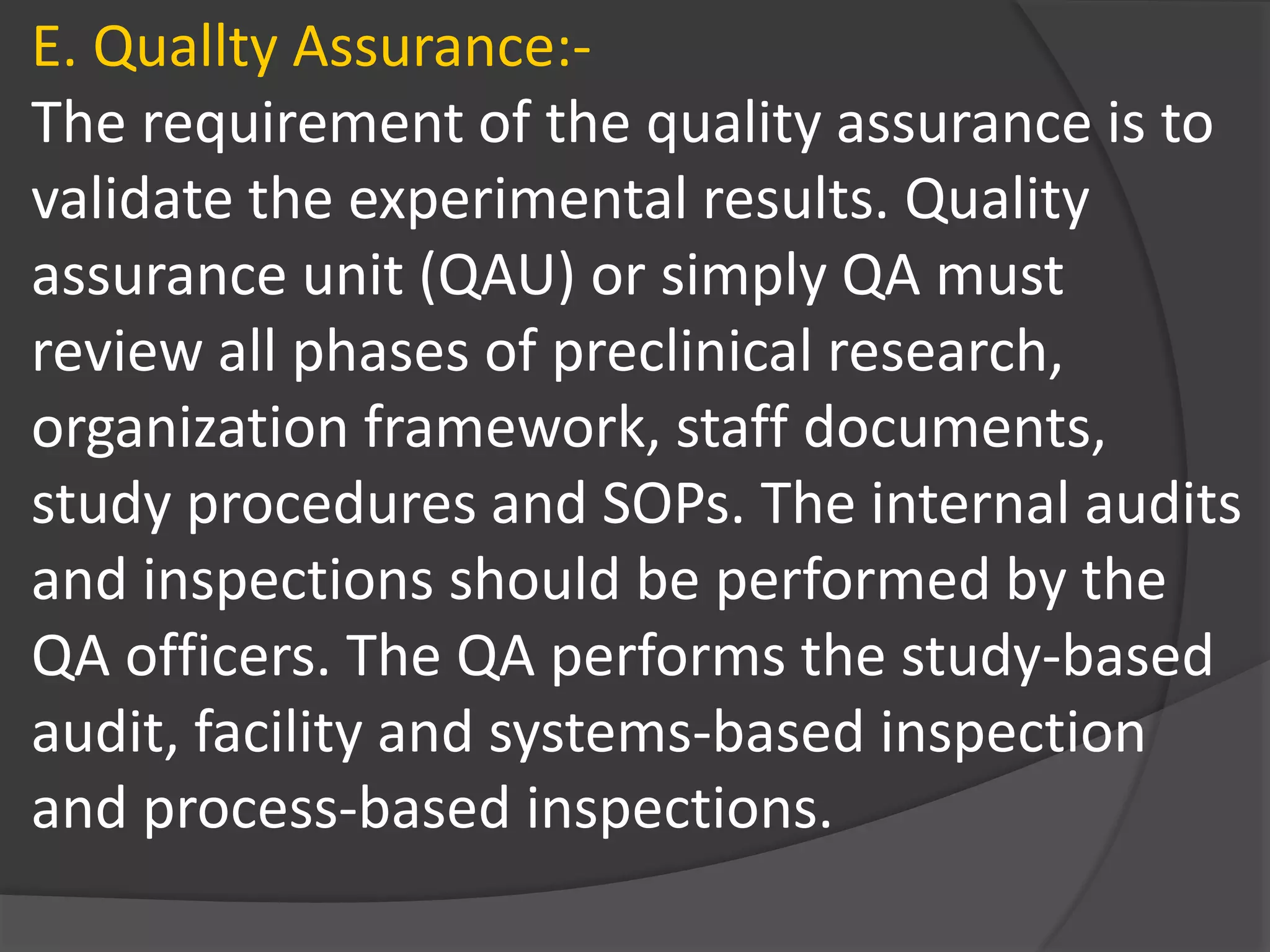 Quality management systems