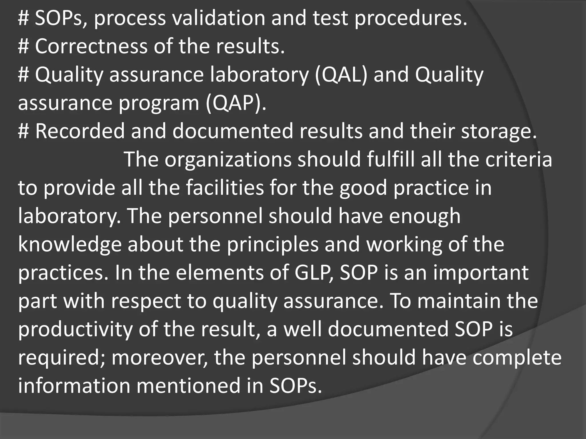 Quality management systems