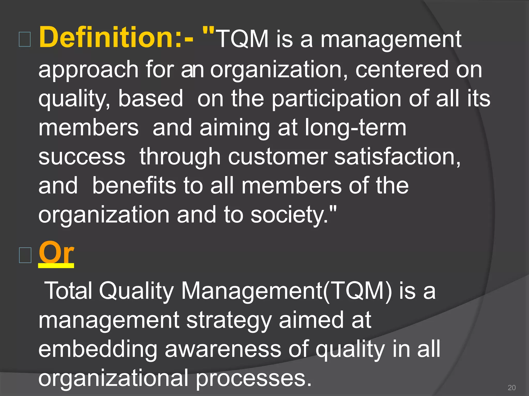 Quality management systems