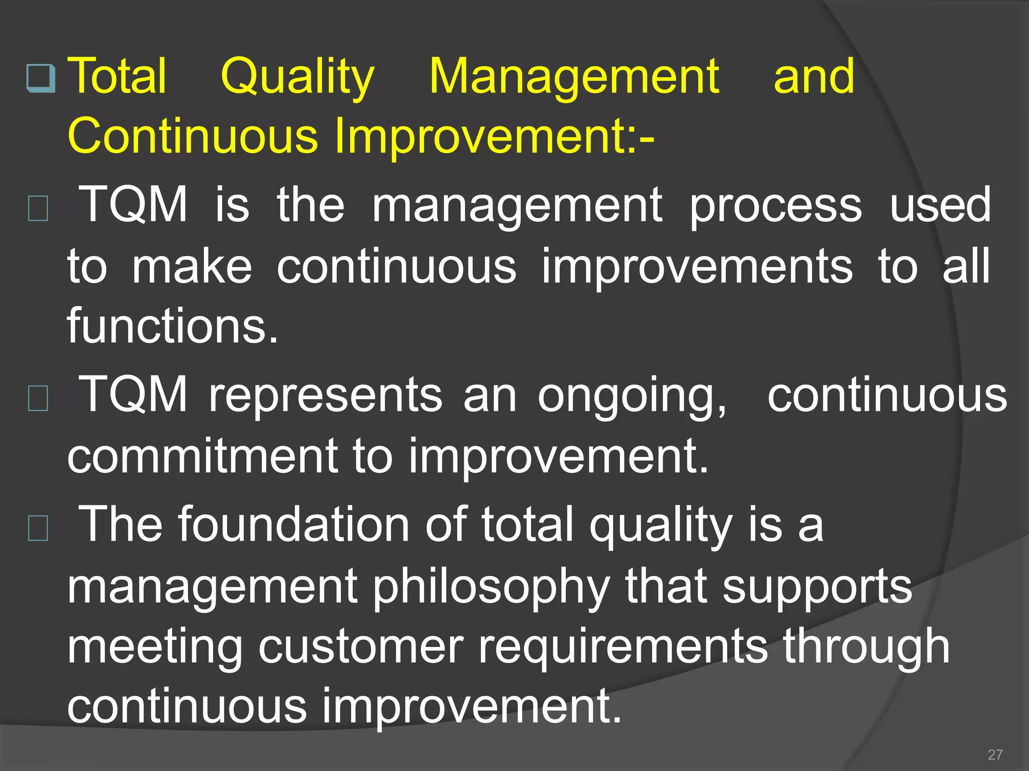 Quality management systems