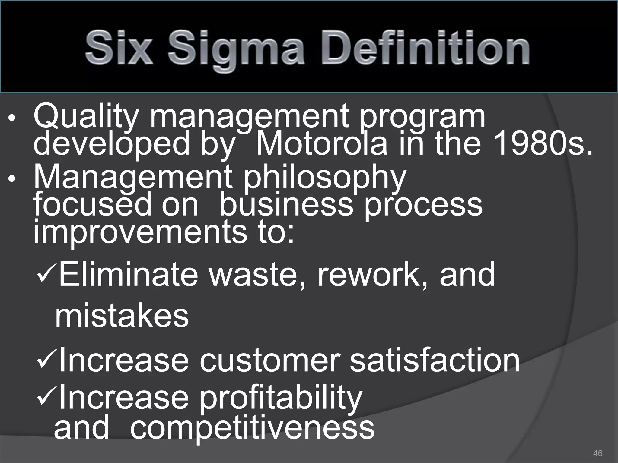 Quality management systems