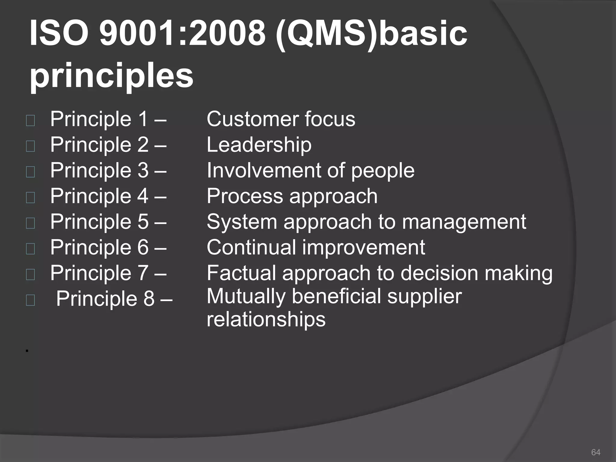 Quality management systems