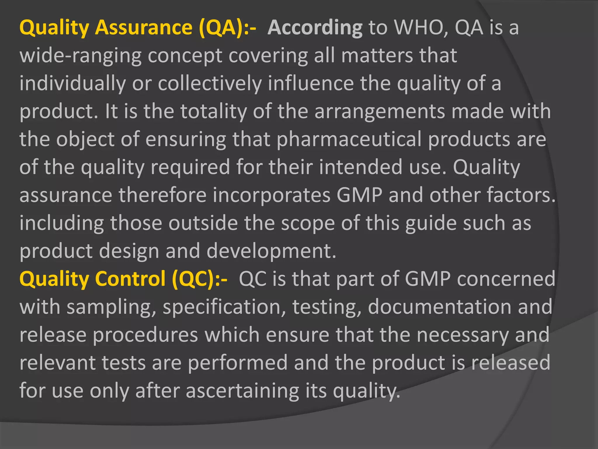 Quality management systems